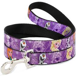 Dog Leash - Frozen Anna/Elsa/Olaf Poses/Scenes Purples