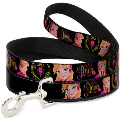 Dog Leash - ANNA Poses/Anna Monogram Heart Cameo Pinks/Yellow
