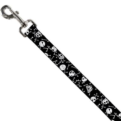 Dog Leash - Jack Expressions/Bones Scattered Black/White