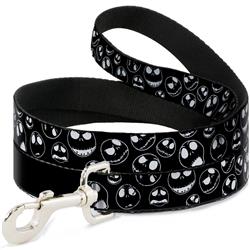 Dog Leash - Jack Outline Expressions Scattered Black/White