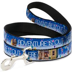 Dog Leash - ADVENTURE IS OUT THERE/Carl on Porch/Flying House/Balloons Blues/White/Multi Color