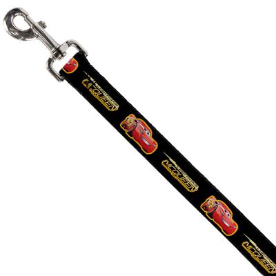 Dog Leash - Cars 3 LIGHTNING MCQUEEN Pose/Bolt Black/Yellows