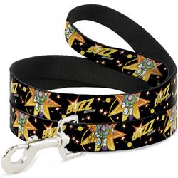 Dog Leash - Toy Story BUZZ LIGHTYEAR Running Pose/Stars Black/Orange/Yellow