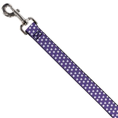Dog Leash - Minnie Mouse Bow Ears Monogram/Dots Purple/White