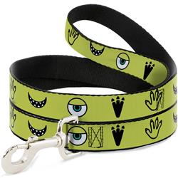Dog Leash - Monsters Inc. Mike 4-Icons Greens/Black/White