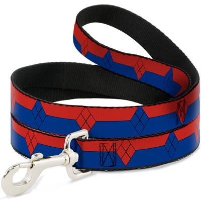 Dog Leash - Harley Quinn Diamond/Stripe Red/Blue