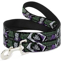 Dog Leash - The Joker 4-Poses/Joker Card HAHA/Smile/BANG! Grays/Greens/Purples