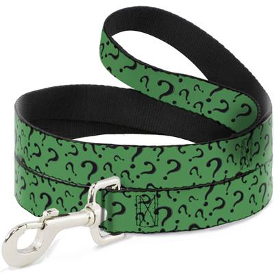 Dog Leash - Question Mark Scattered3 Dark Green/Black