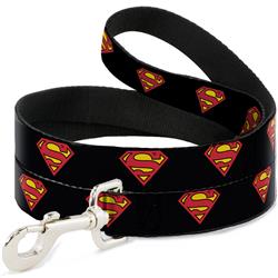 Dog Leash - Superman Shield Black