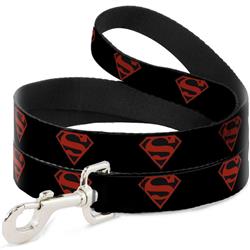 Dog Leash - Superboy Shield Black/Red