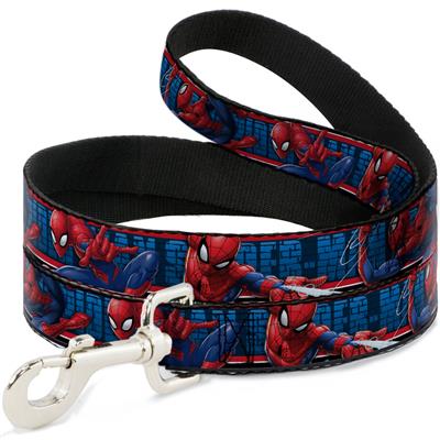 Dog Leash - SPIDER-MAN 3-Action Poses/Bricks/Stripe Blues/Red/White