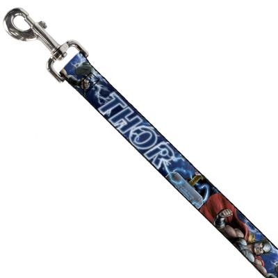 Dog Leash - Avengers THOR Hammer/Action Pose Galaxy Blues/White