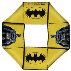 Dog Toy Squeaky Octagon Flyer - Batman JL Rebirth Pose Bat Icon Yellow