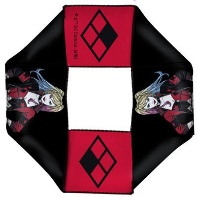 Dog Toy Squeaky Octagon Flyer - Harley Quinn Pose Diamond Icon Black Red