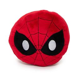 Dog Toy Squeaky Plush - Spider-Man Face Emoji Red Black White