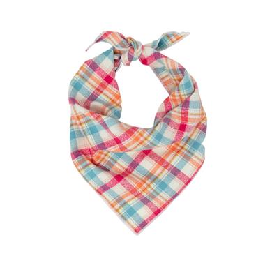 Plaid Bandana, Flannel Dog Bandana, Plaid Bandana, Spring Bandana, High Quality Fabric, Pink, Blue