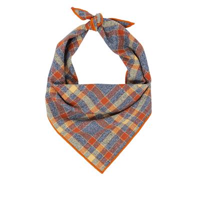 Flannel Dog Bandana, Plaid Bandana, Fall Bandana, High Quality Fabric, Rust, Grey