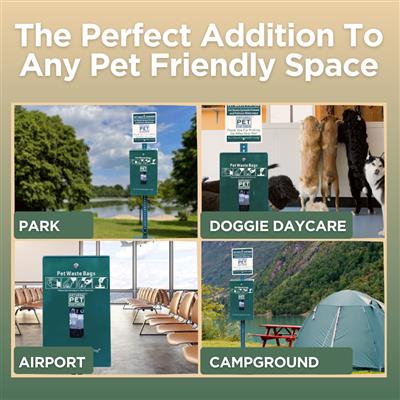 The Original Poop Bags® Commercial Dog Waste Station Kit – Outdoor Pet Waste Header Bag Dispenser with 800-Bag Capacity