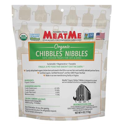 Organic Chibbles — Chicken Nibbles for Dogs & Cats, 4 oz. Bag
