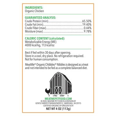 Organic Chibbles — Chicken Nibbles for Dogs & Cats, 4 oz. Bag