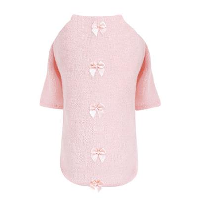 Dainty Bow Dog Sweater: Peach