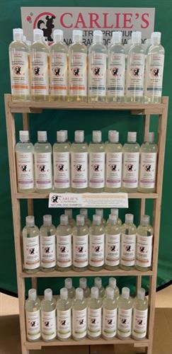 60 Piece Wooden Carlies Shampoo Display Rack With Header