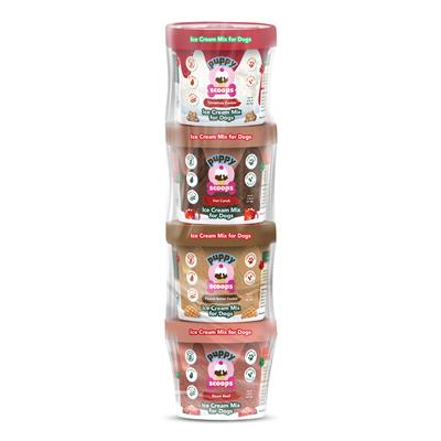 Holiday Gift Pack 4 Christmas Inspired Flavors- Ice Cream Mix for Dogs