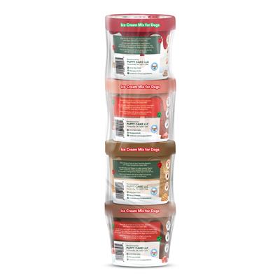 Holiday Gift Pack 4 Christmas Inspired Flavors- Ice Cream Mix for Dogs