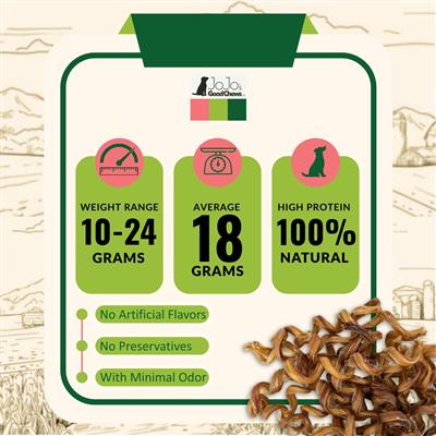 All-Natural Beef Curly Bully Stick Dog Treats - 5"-7" (25/case)