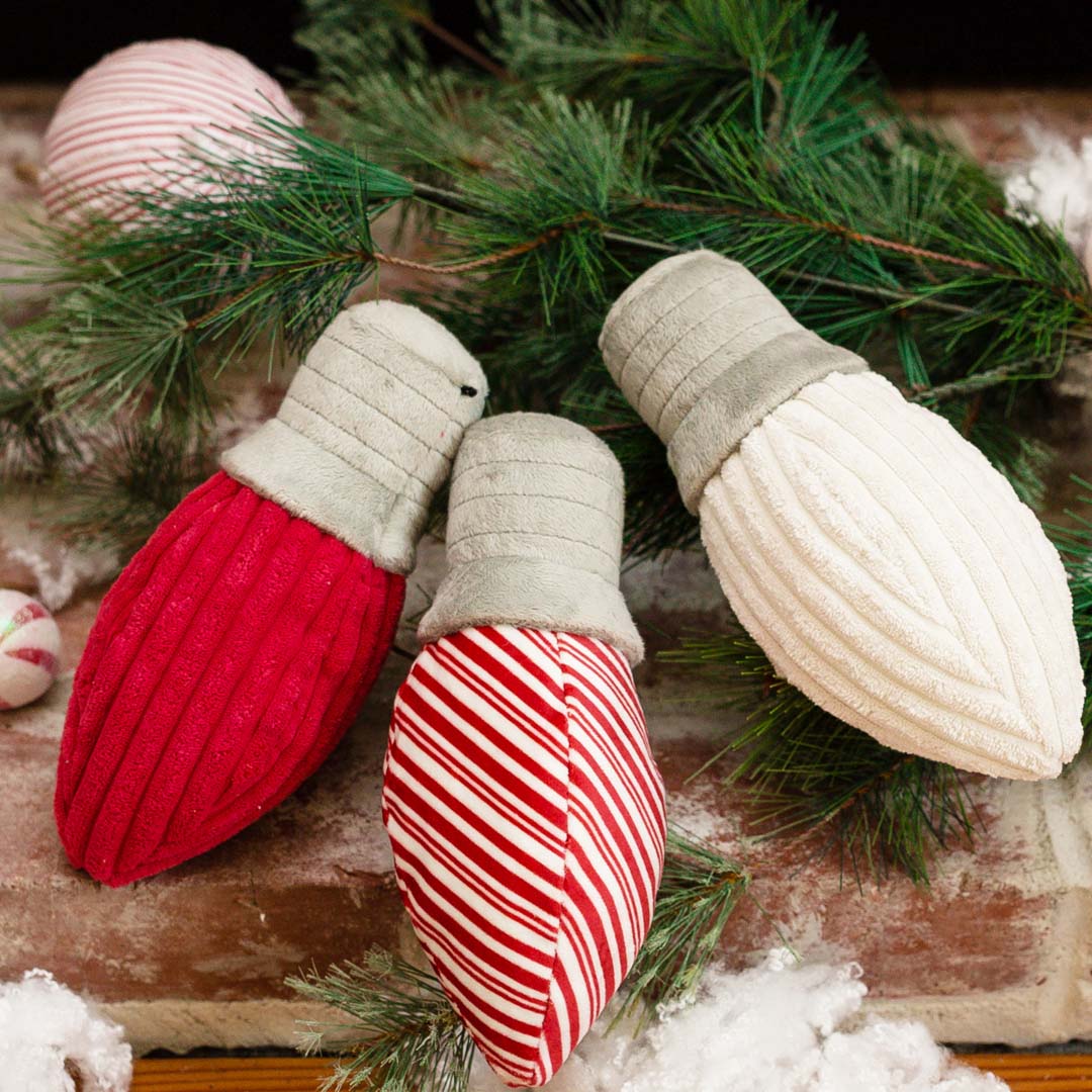 Peppermint Collection Plush Light Bulb Toys (3 pack)