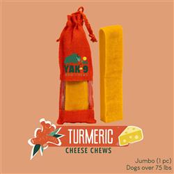 Yak9 Chews Turmeric Cheese Chews - Jumbo 8 oz (Individually Bagged)