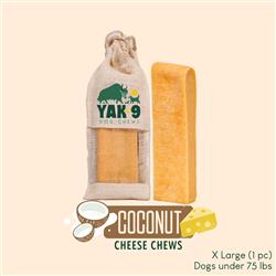 Yak9 Chews Coconut Cheese Chews - X-Large 6 oz (Individually Bagged)