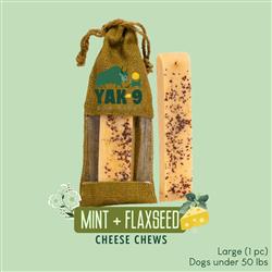 Yak9 Chews Mint & Flaxseed Cheese Chews - Large 4 oz (Individually Bagged)