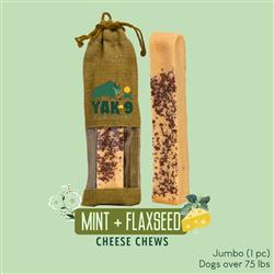 Mint and Flaxseed Yak Chews - Jumbo 8oz. (Individually Bagged)