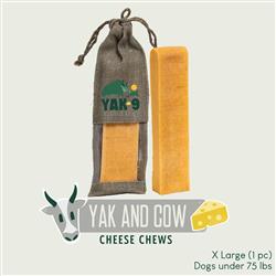 Yak9 Chews Yak and Cow Cheese Chews - X-Large 6 oz (Individually Bagged)