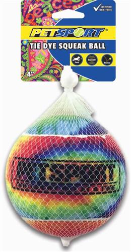 Tie Dye Squeak Ball 4" 1PK