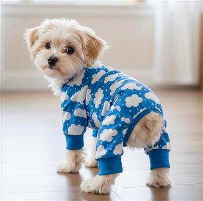 CuddlePup Dog Pajamas - Fluffy Clouds - Blue