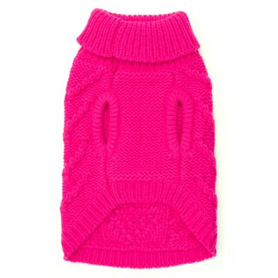 Pink Chunky Knit Turtleneck Sweater