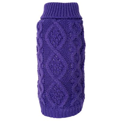 Purple Chunky Knit Turtleneck Sweater