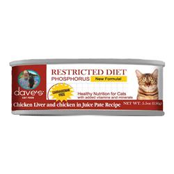 Daves Pet Cat Restricted Diet Grain Free Phosphorus Chicken 5.5Oz.  (Case Of 24)