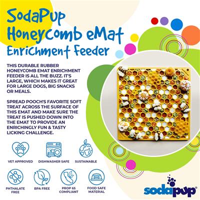 Honeycomb Design Emat Enrichment Licking Mat - Yellow