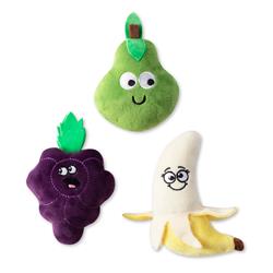 Fruit Mini Plush Dog Toys - Set Of 3