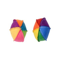 Multipet Cat Felt Beach Ball Assorted 2.5 Inches (3pack)