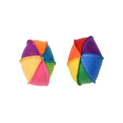 Multipet Cat Felt Beach Ball Assorted 2.5 Inches (3pack)