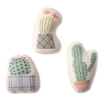 Potted Cactus Canvas Mini Dog Toys Set Of 3