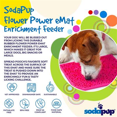 Flower Power Design Emat Enrichment Licking Mat -Pink