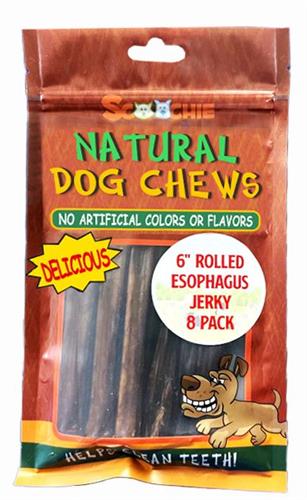 6" 8 Pack Rolled Esophagus Jerky