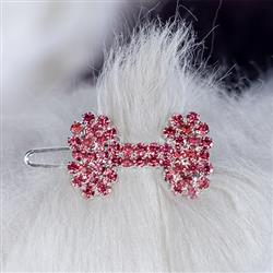 Crystal Bone Barrette: Pink