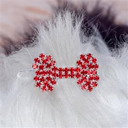 Crystal Bone Barrette: Red