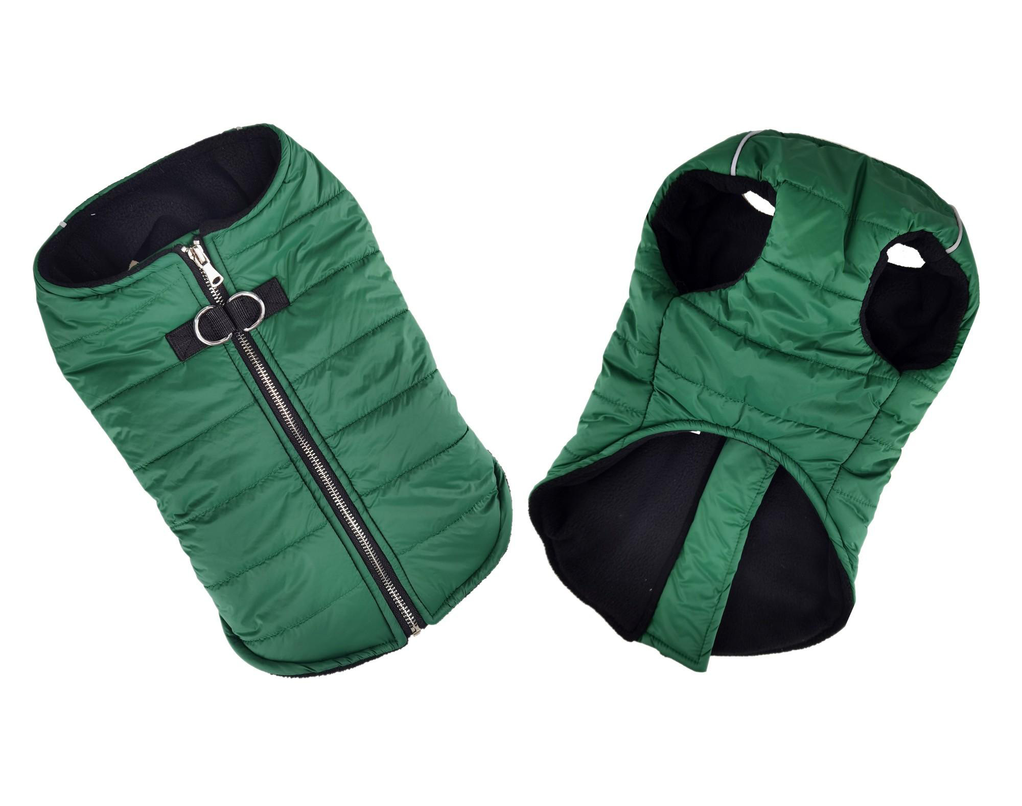 Zip Up Dog Puffer Vest Dark Green
